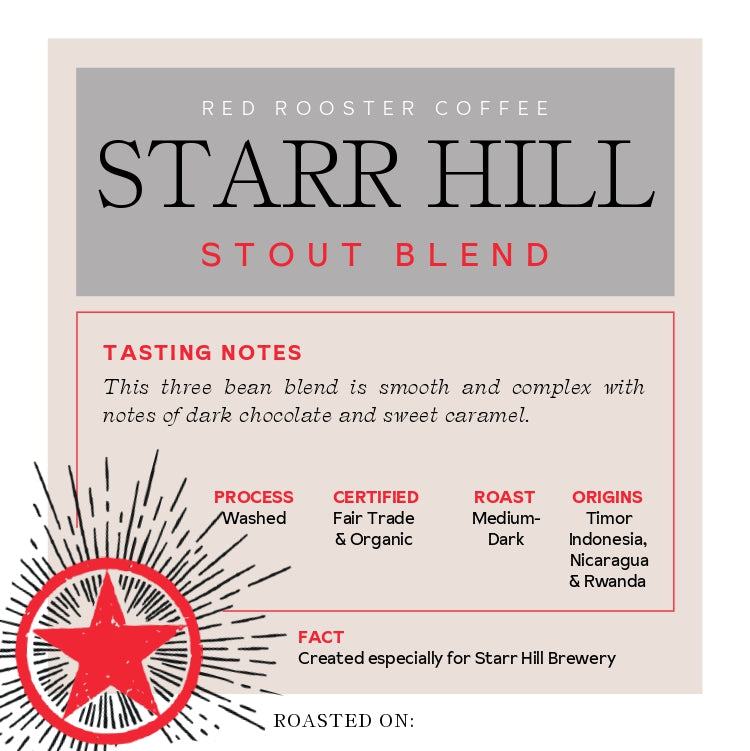 Organic Starr Hill Stout Blend - Roasted Coffee for AeroPress and Drip Brewing