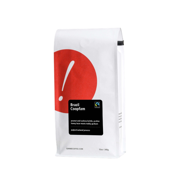 Brazil Coopfam Certified Fairtrade 12 oz - Roasted Coffee for AeroPress and Drip Brewing