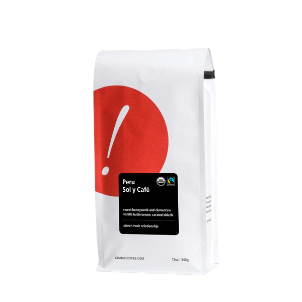 Peru Sol Y Cafe Fairtrade Organic 2 lb - Roasted Coffee for AeroPress and Drip Brewing