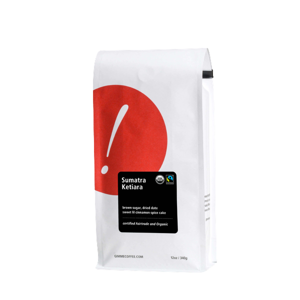Sumatra Ketiara Fairtrade Organic 12 oz - Roasted Coffee for AeroPress and Drip Brewing