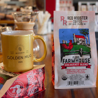 Organic Floyd Farmhouse Breakfast Blend - Roasted Coffee for AeroPress and Drip Brewing