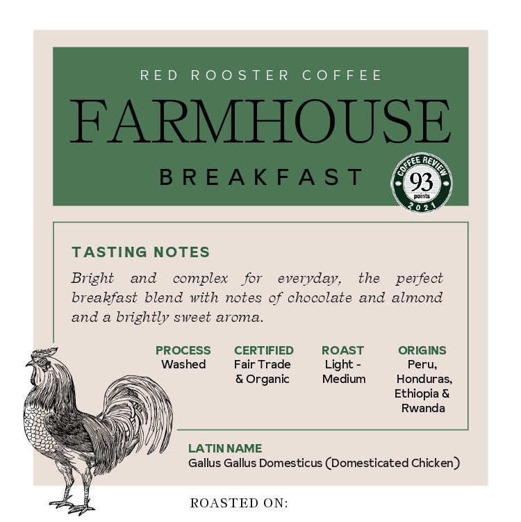 Organic Floyd Farmhouse Breakfast Blend - Roasted Coffee for AeroPress and Drip Brewing