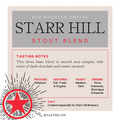 Organic Starr Hill Stout Blend - Roasted Coffee for AeroPress and Drip Brewing