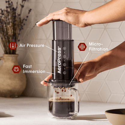 AeroPress Coffee Maker - Clear & Colors - Coffee Maker for Home, Office and Travel