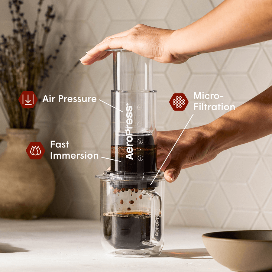 AeroPress Coffee Maker - Clear & Colors - Coffee Maker for Home, Office and Travel