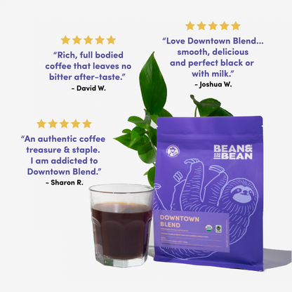 Downtown Blend Organic & Fair Trade - Roasted Coffee for AeroPress and Drip Brewing