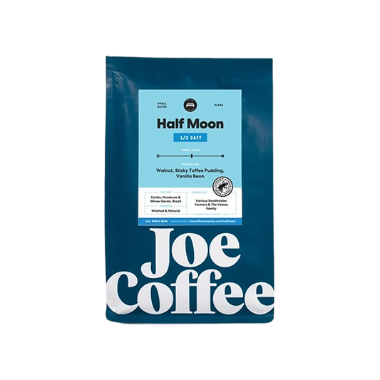 Half Moon Half Caff 12 oz - Roasted Coffee for AeroPress and Drip Brewing