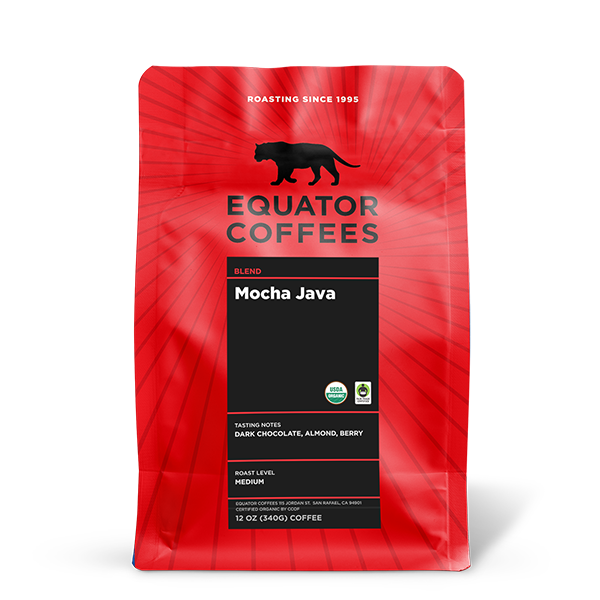 Mocha Java Fair Trade Organic 12 oz - Roasted Coffee for AeroPress and Drip Brewing