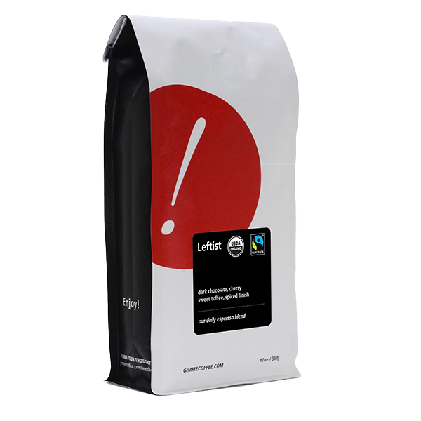 Leftist (Fairtrade Organic) 12 oz - Roasted Coffee for AeroPress and Drip Brewing