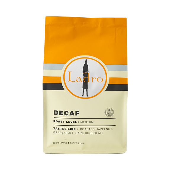 Ladro Decaf 12 oz - Roasted Coffee for AeroPress and Drip Brewing