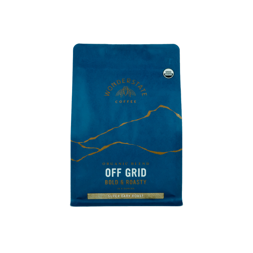 Organic Off Grid Super Dark Roast 1.5 lb - Roasted Coffee for AeroPress and Drip Brewing