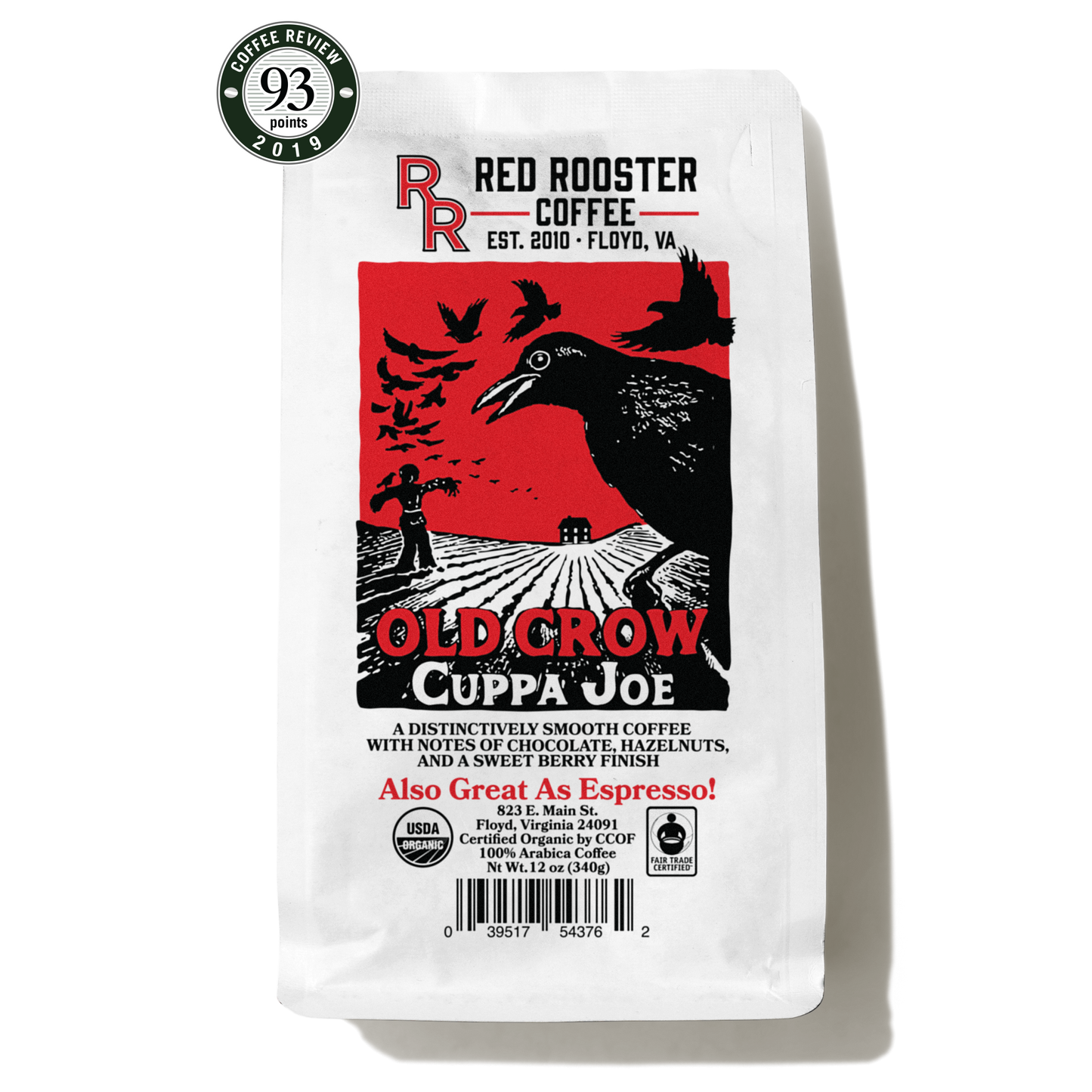 Organic Old Crow Cuppa Joe - Roasted Coffee for AeroPress and Drip Brewing