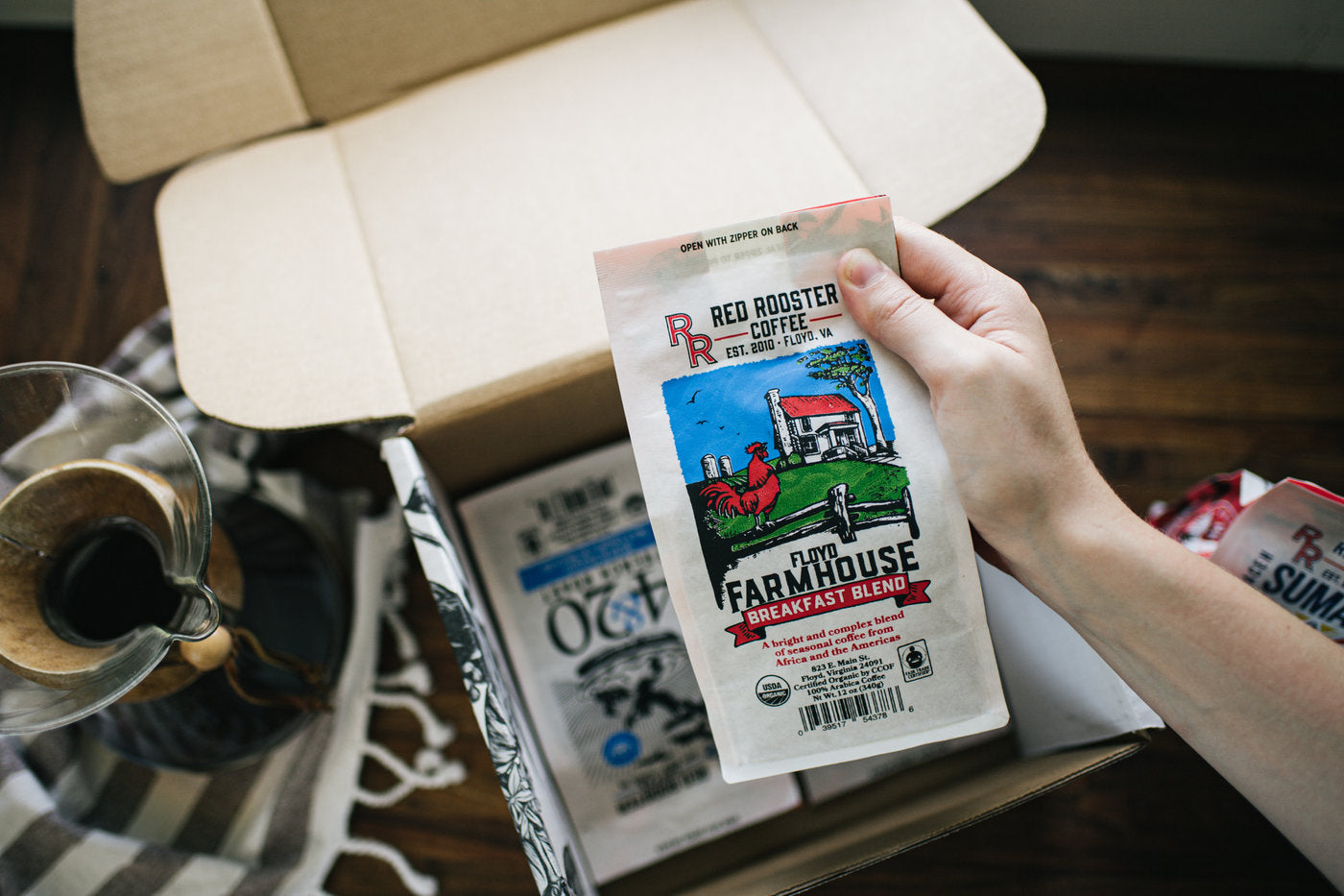 Organic Floyd Farmhouse Breakfast Blend - Roasted Coffee for AeroPress and Drip Brewing