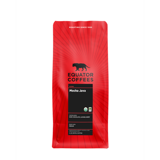 Mocha Java Fair Trade Organic 2 lb - Roasted Coffee for AeroPress and Drip Brewing