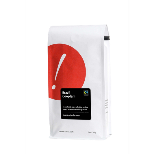 Brazil Coopfam Certified Fairtrade 2 lb - Roasted Coffee for AeroPress and Drip Brewing