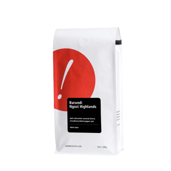 Burundi Ngozi Highlands Dark Roast 12 oz - Roasted Coffee for AeroPress and Drip Brewing