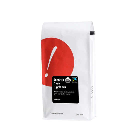 Sumatra Gayo Highlands Dark Roast FT Organic 12 oz - Roasted Coffee for AeroPress and Drip Brewing